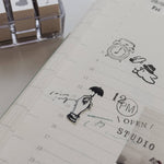 som x yamadoro Double-Sided Rubber Stamp: Time