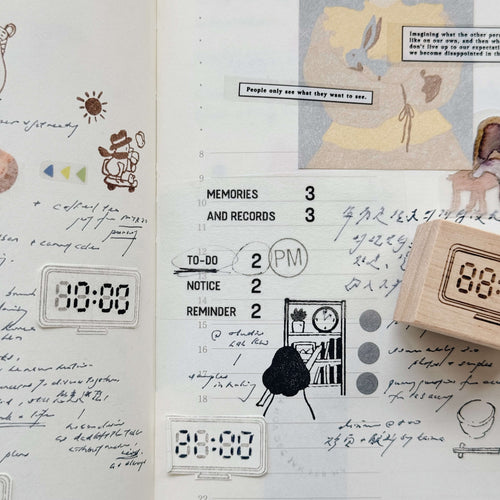 som x sho.happiness Rubber Stamp: Time & Routine