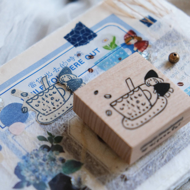 Simple Happiness Rubber Stamp