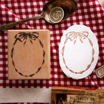 OURS Rubber Stamp - Oval Ribbon Frame