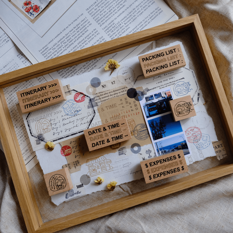 Travel Journaling Rubber Stamp Collection: Words