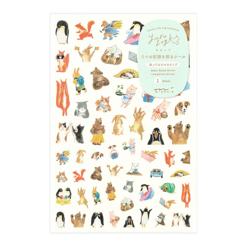 MD Yuru Log 1-Sheet Sticker - Animal