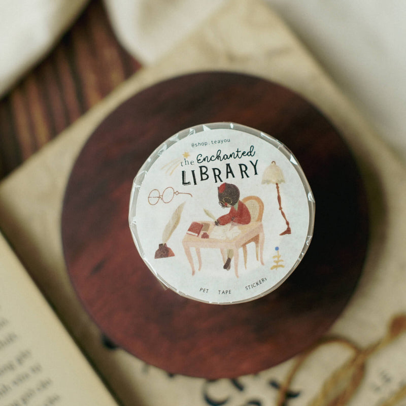 teayou Die-Cut PET Tape: The Enchanted Library