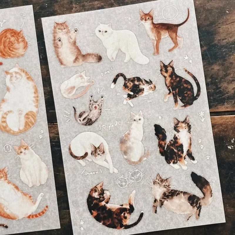 somesortof.fern Print-On Stickers - Orange Cats