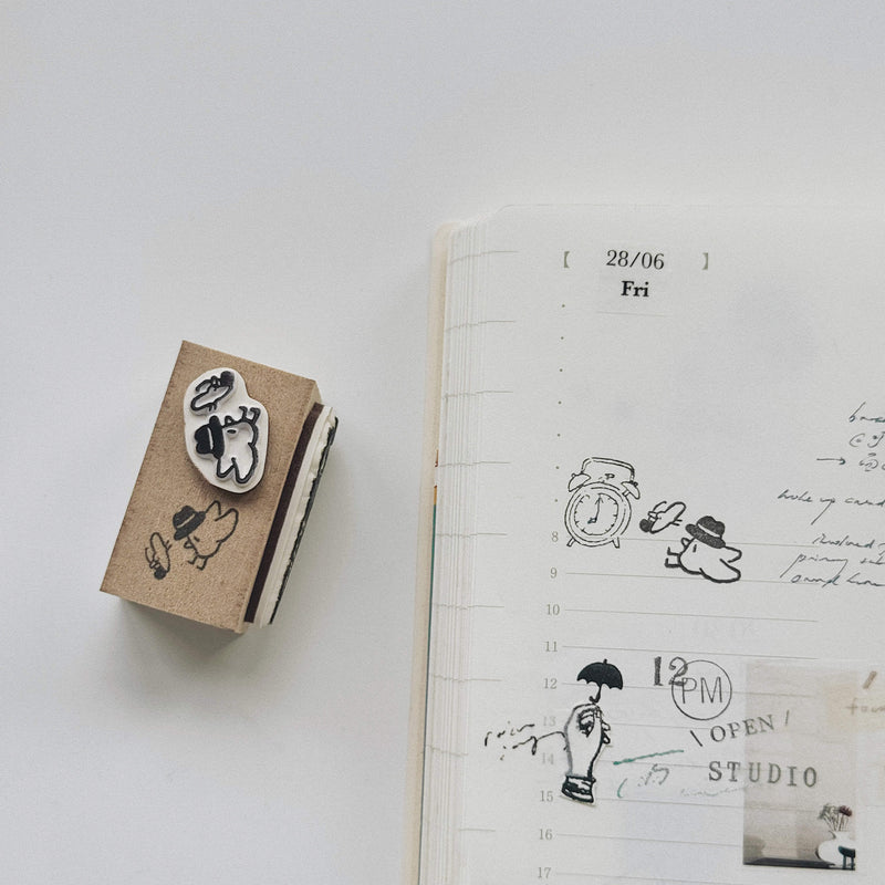 som x yamadoro Double-Sided Rubber Stamp: Time