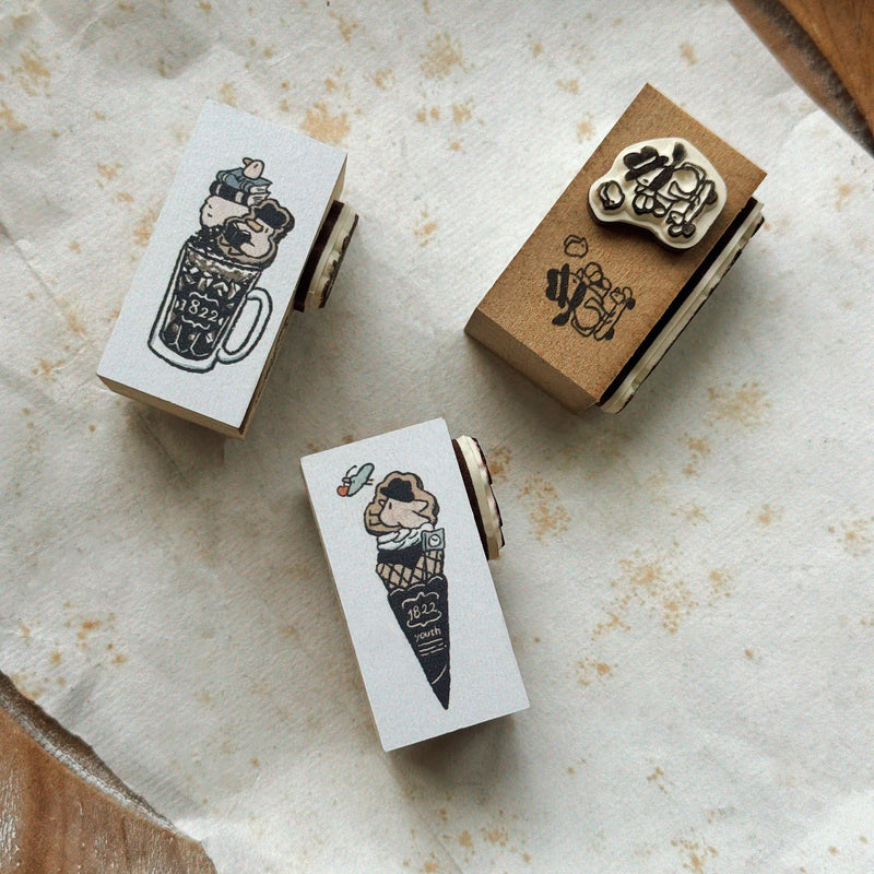 som x yamadoro Double-Sided Rubber Stamp: Time