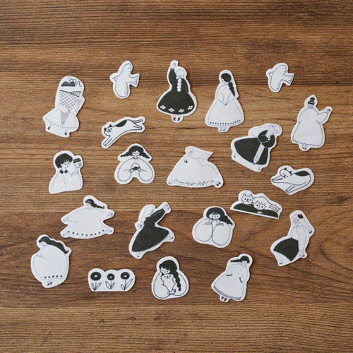 cotori cotori Sticker Flakes | Monochrome Girls