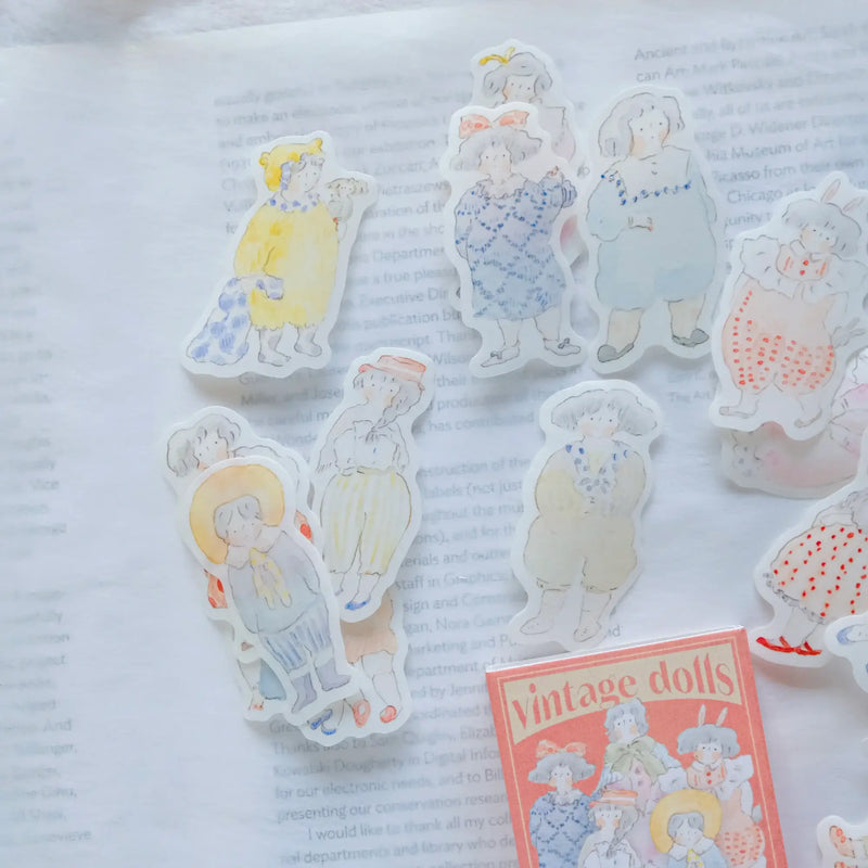 dodolulu Matchbox Sticker Flakes: Vintage Dolls