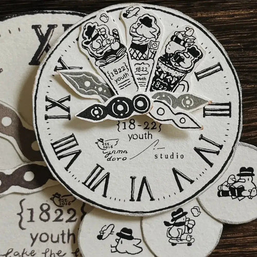 som x yamadoro Double-Sided Rubber Stamp: Time