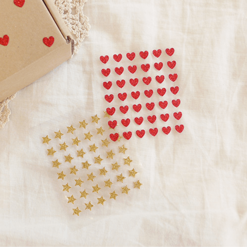 Suatelier Plain Sticker - Glitter Star/ Glitter Heart