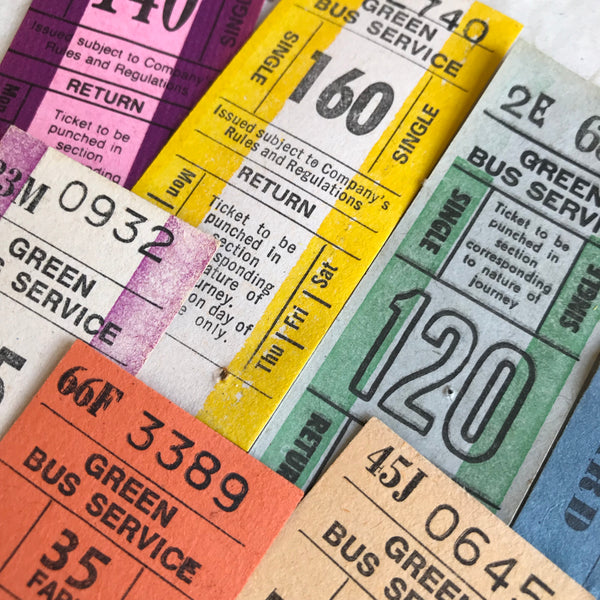 Vintage Ticket Set - Green Bus Services (8pcs) – Sumthings of Mine