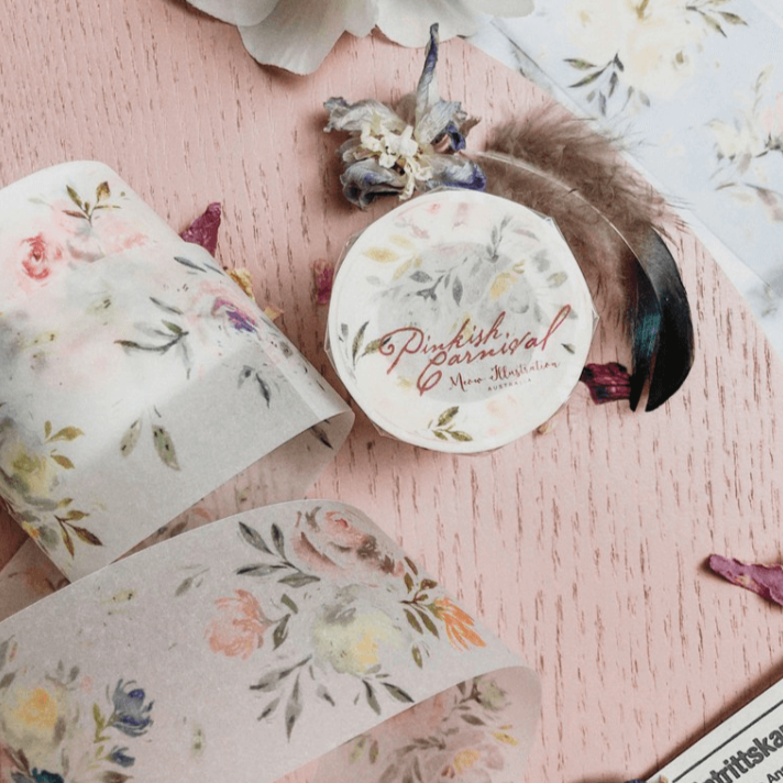 Meow Illustration PET Tape - Pinkish Carnival – Sumthings of Mine